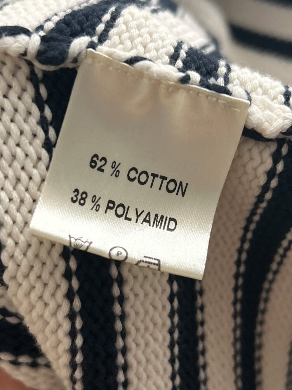 Bruno Manetti Nautical Oversized Cotton Blend Navy +‎ Cream Knit Cardigan - Picture 11 of 12